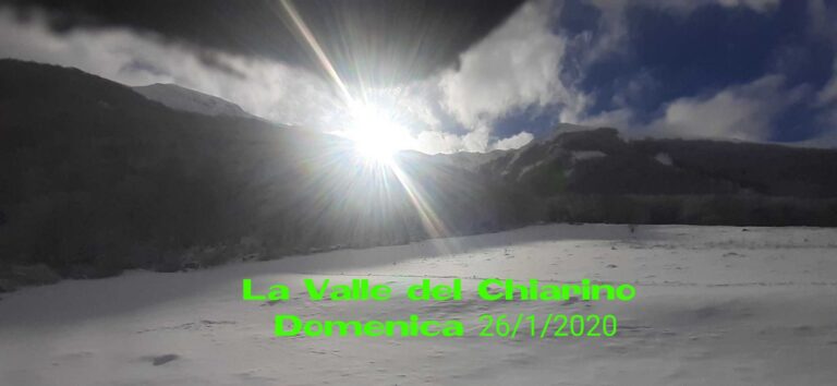 La Valle del Chiarino. Domenica 26/1/2020.